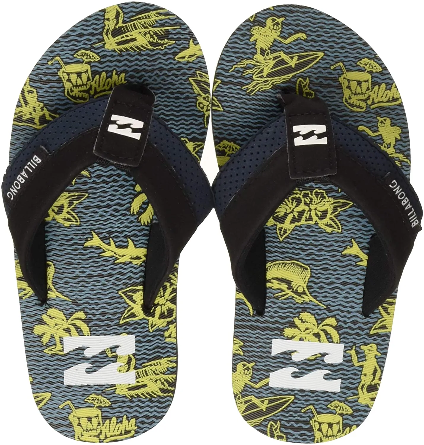 Sandalias BILLABONG Chanclas LONA playa niño Slappy  mint yelow Ref. BIN2FF07 negra/amarilla aloha