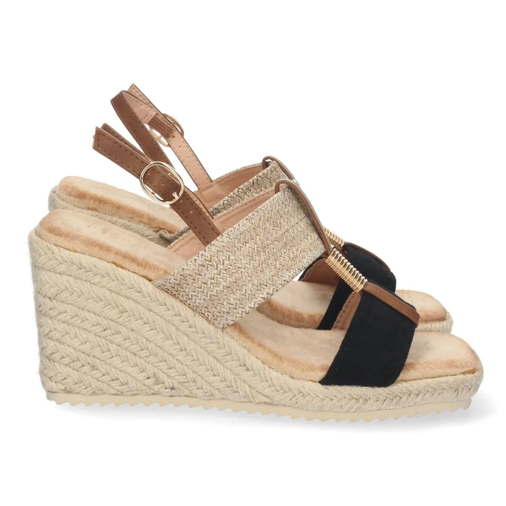SANDALIAS CON CUñA DE MUJER, ALPARGATAS CON CUñA, DESCUBRE LOS CUPONES DE LET'S SECRETS1CF1583NEGR
