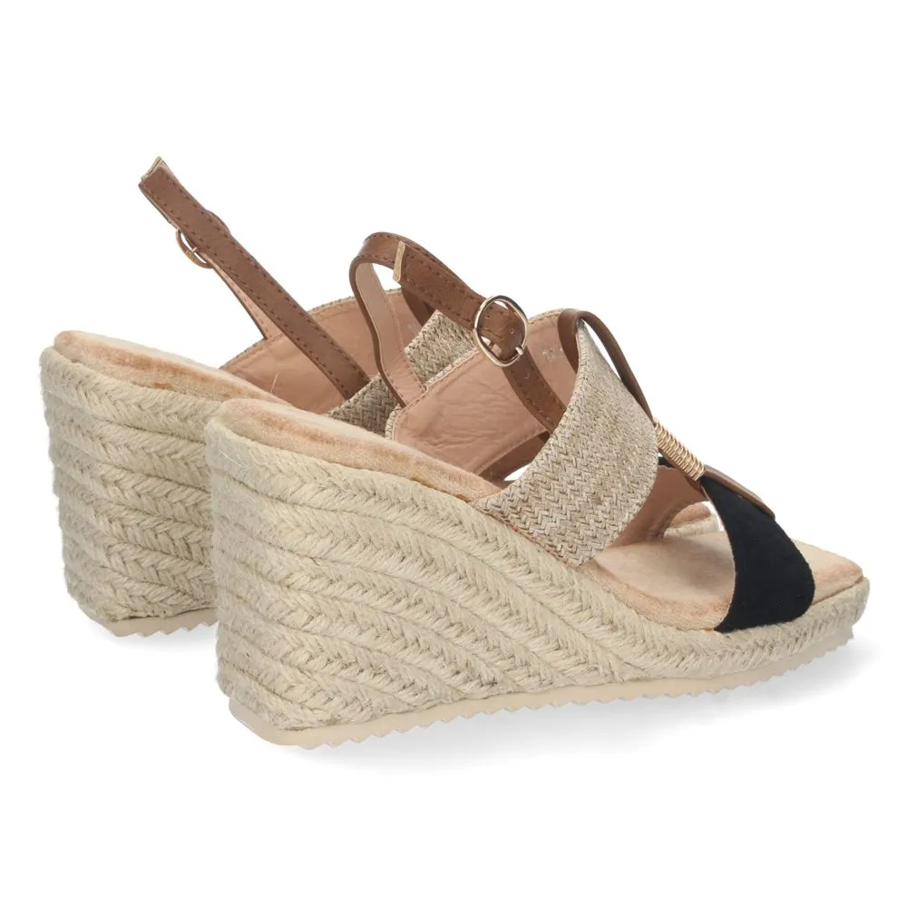 SANDALIAS CON CUñA DE MUJER, ALPARGATAS CON CUñA, DESCUBRE LOS CUPONES DE LET'S SECRETS1CF1583NEGR