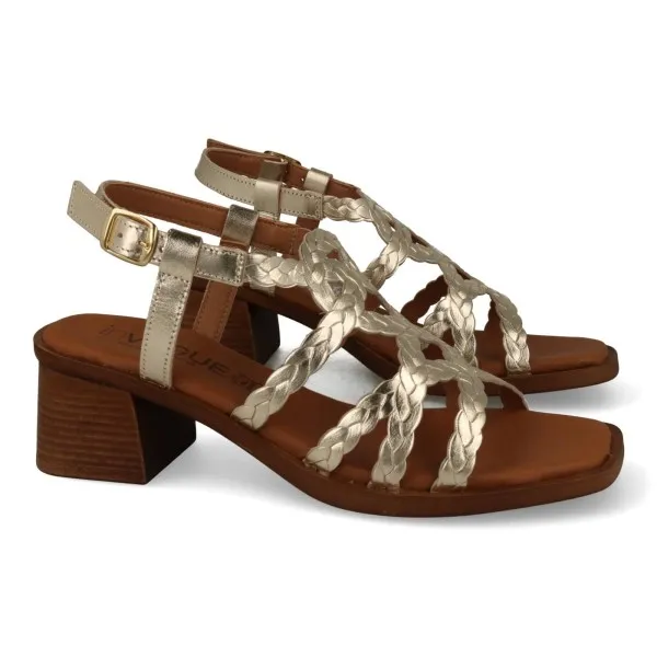 SANDALIAS DORADAS TACON MUJER COMODAS MOD. EOWIN DO