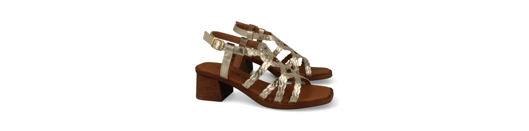 SANDALIAS DORADAS TACON MUJER COMODAS MOD. EOWIN DO