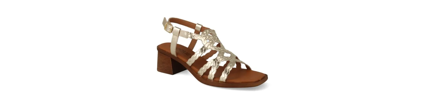 SANDALIAS DORADAS TACON MUJER COMODAS MOD. EOWIN DO