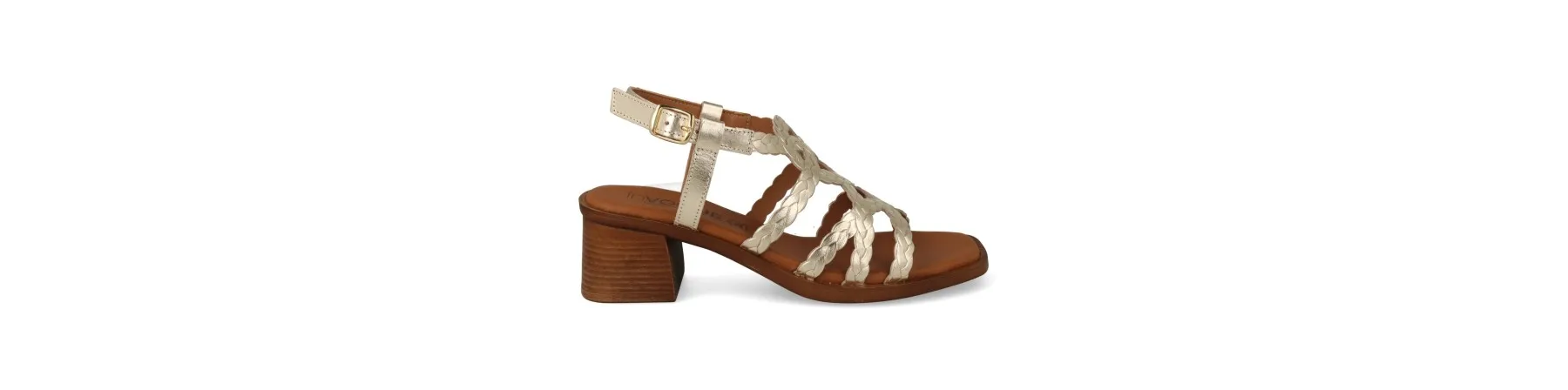 SANDALIAS DORADAS TACON MUJER COMODAS MOD. EOWIN DO