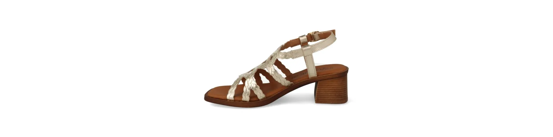 SANDALIAS DORADAS TACON MUJER COMODAS MOD. EOWIN DO
