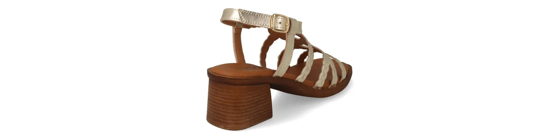SANDALIAS DORADAS TACON MUJER COMODAS MOD. EOWIN DO