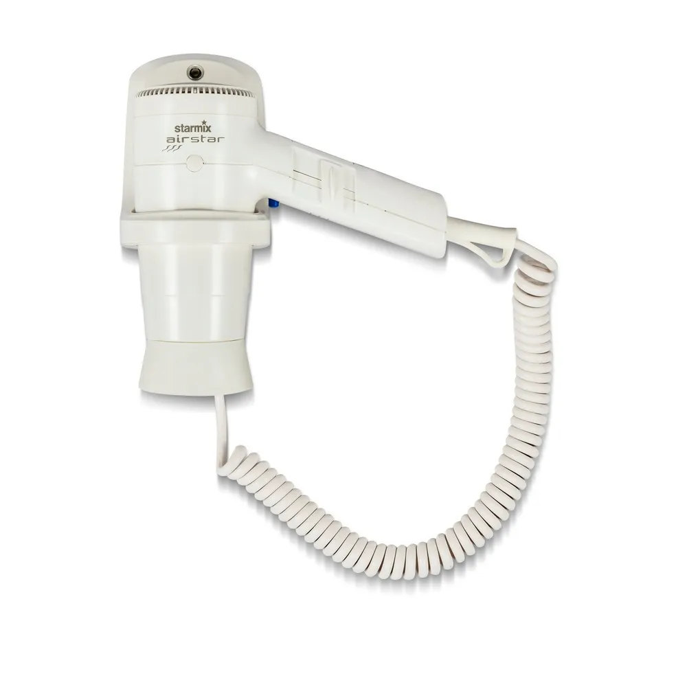 Secador de pelo de mano starmix HFTW 12, 1.200 W, soporte de pared inclusivo, blanco