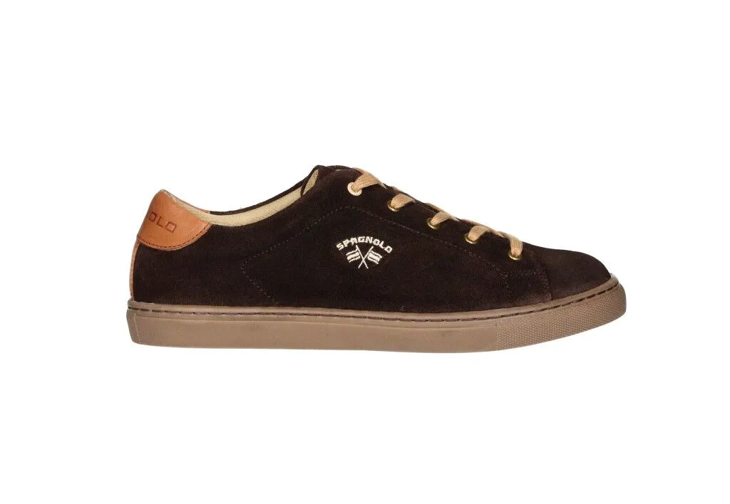 Sneaker Nobuck Marron Talon Piel Cuero Cordones Camel