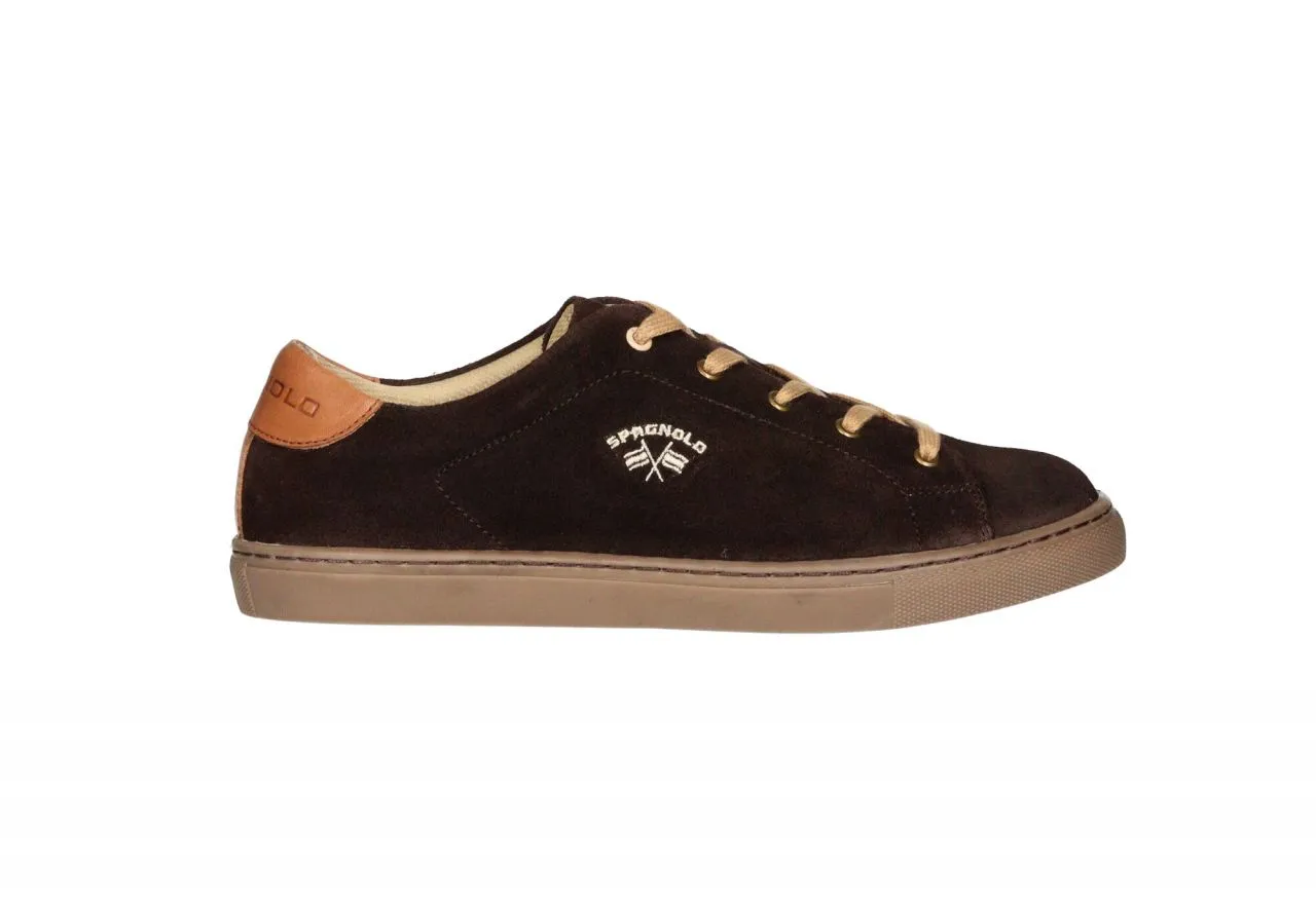 Sneaker Nobuck Marron Talon Piel Cuero Cordones Camel