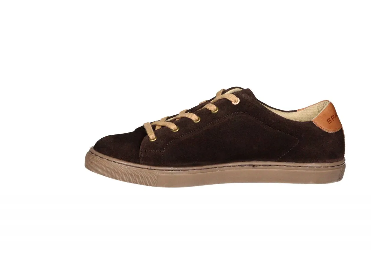 Sneaker Nobuck Marron Talon Piel Cuero Cordones Camel