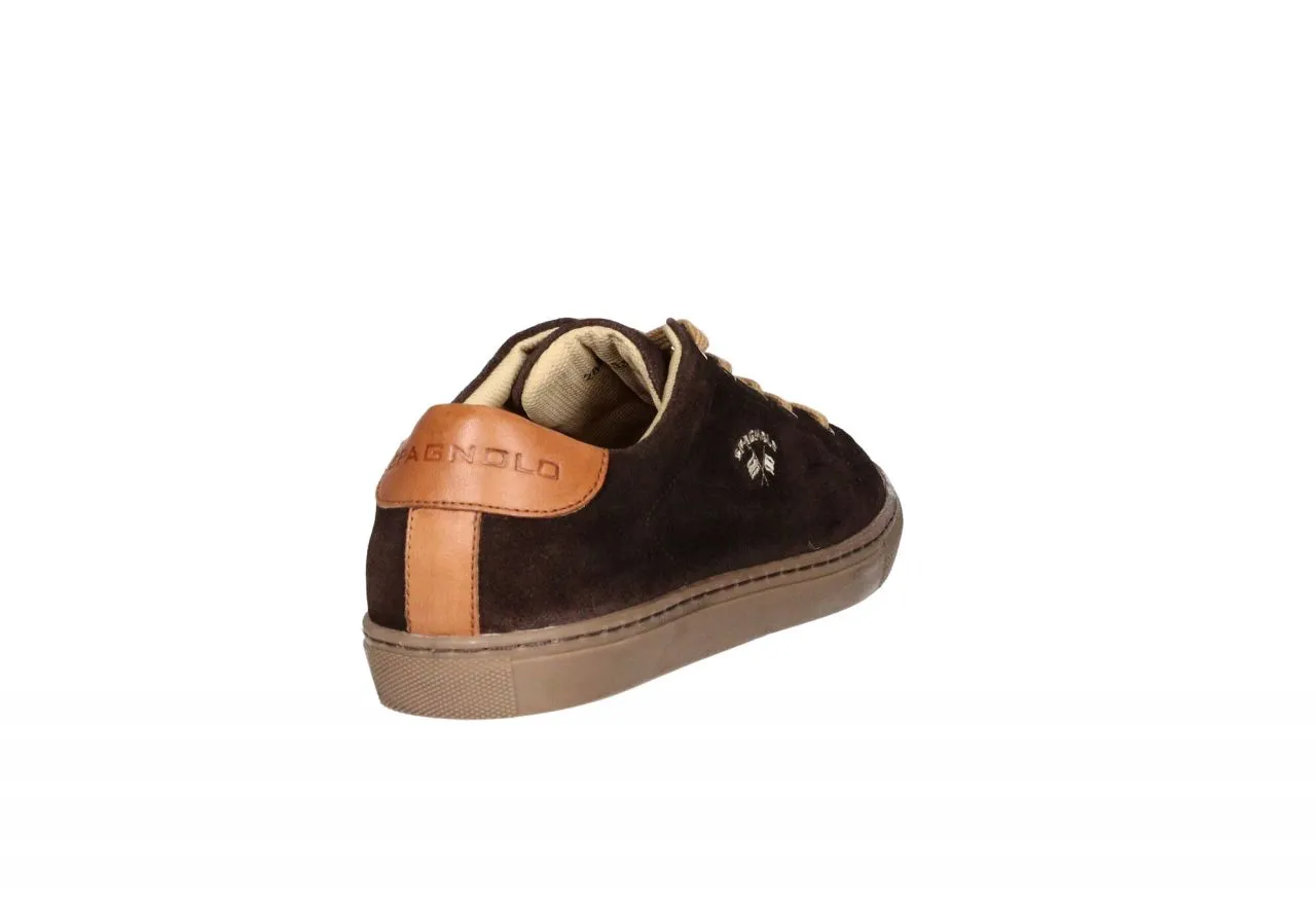 Sneaker Nobuck Marron Talon Piel Cuero Cordones Camel