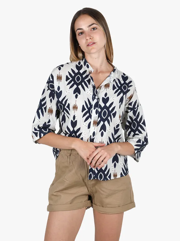 Solada Camisa oversize de mujer de algodón con estampados