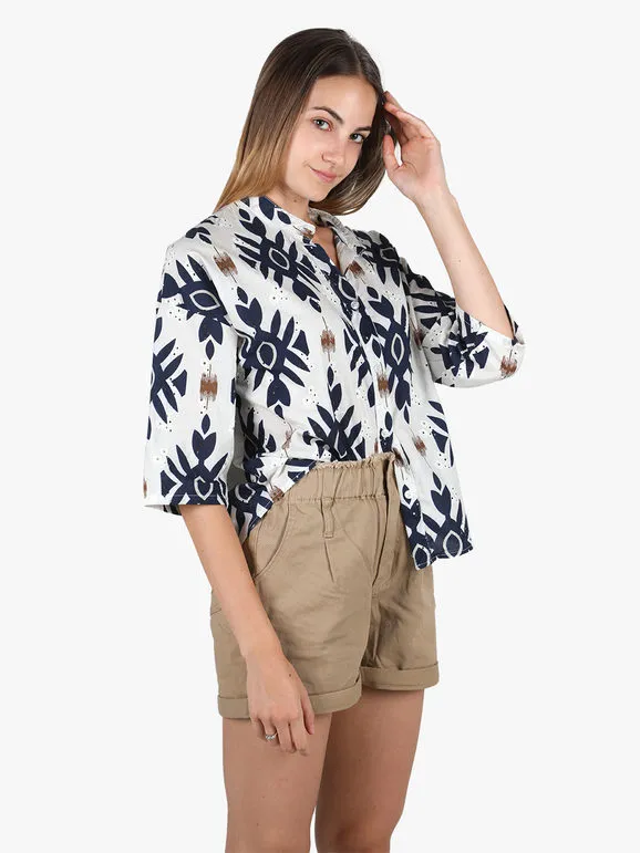 Solada Camisa oversize de mujer de algodón con estampados