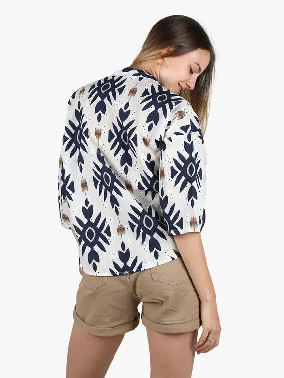Solada Camisa oversize de mujer de algodón con estampados