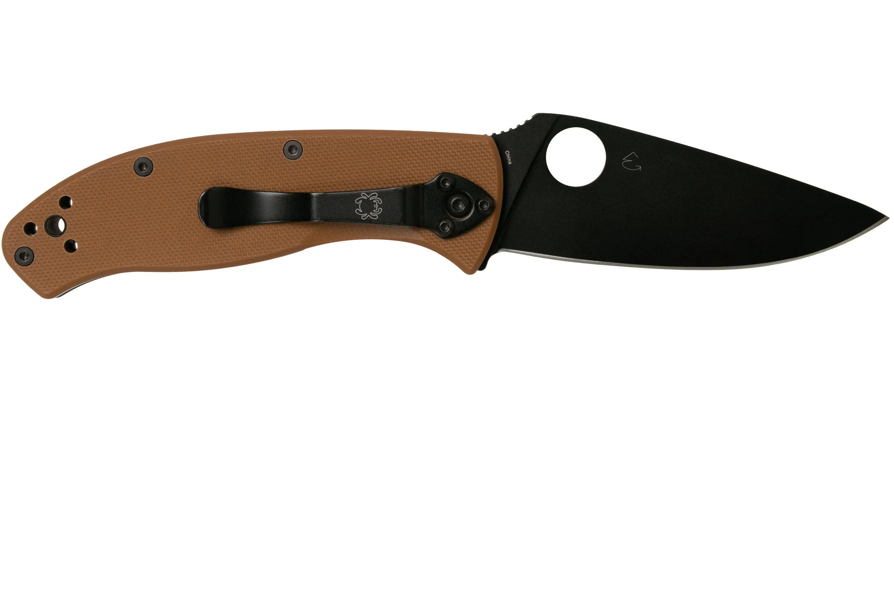 Spyderco Tenacious C122GPBBN Brown Black navaja, plain Edge