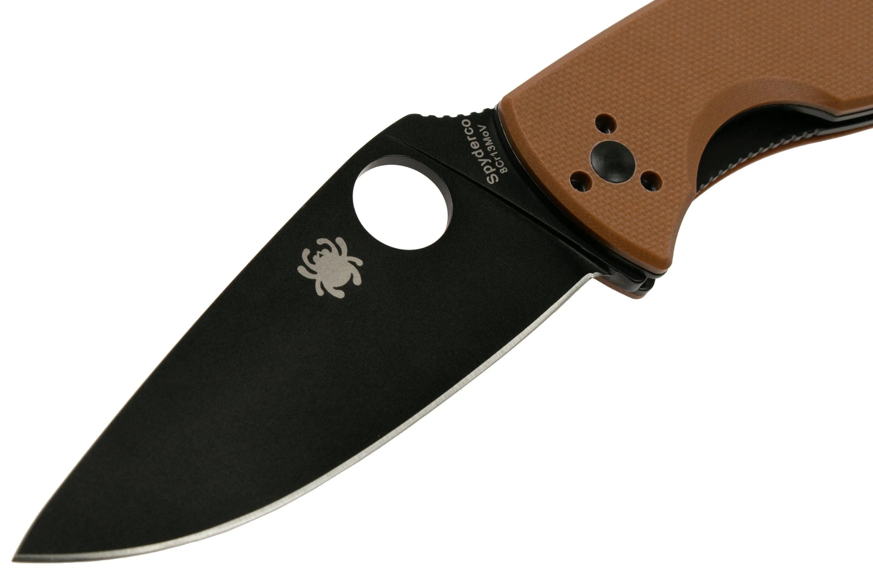 Spyderco Tenacious C122GPBBN Brown Black navaja, plain Edge