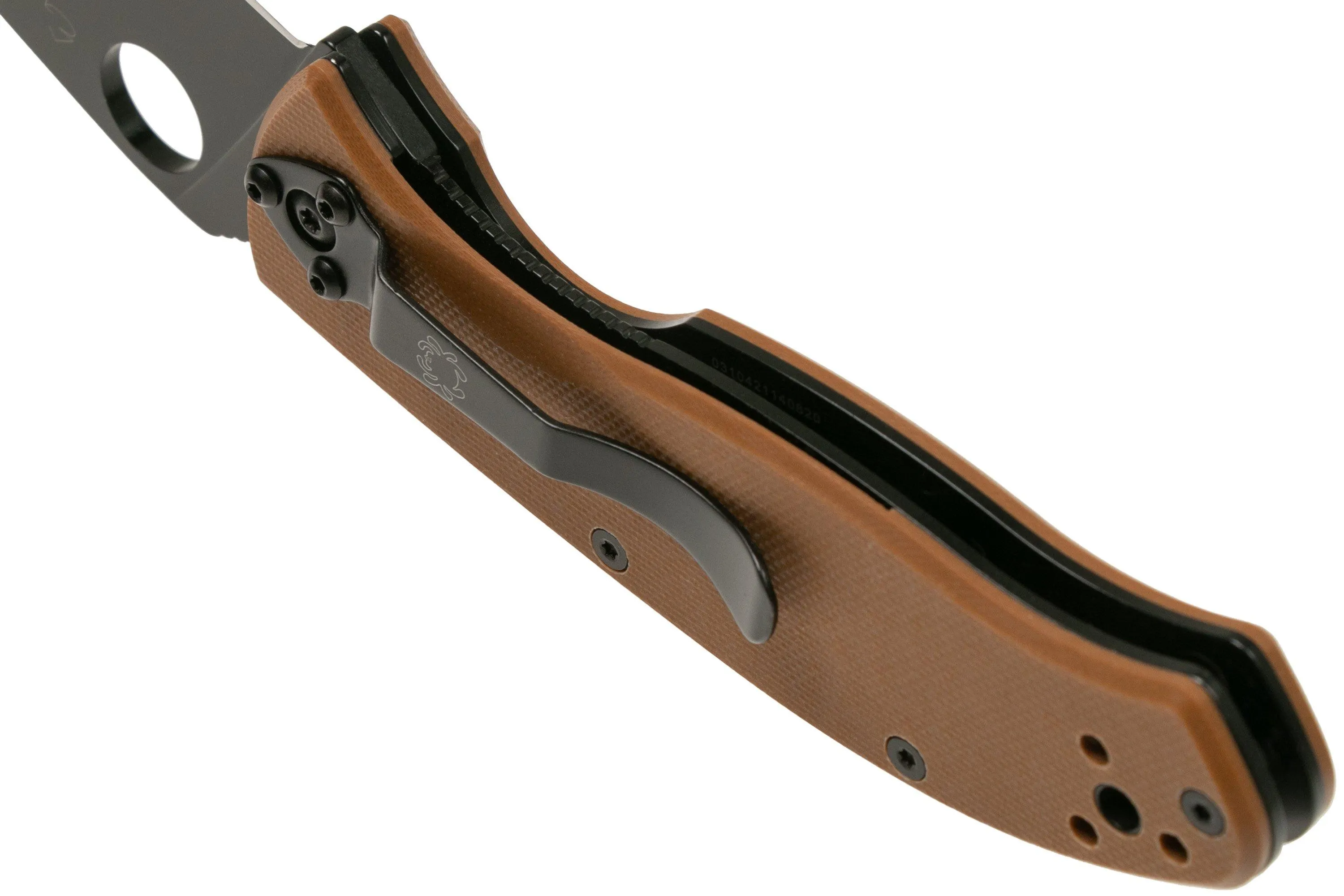 Spyderco Tenacious C122GPBBN Brown Black navaja, plain Edge