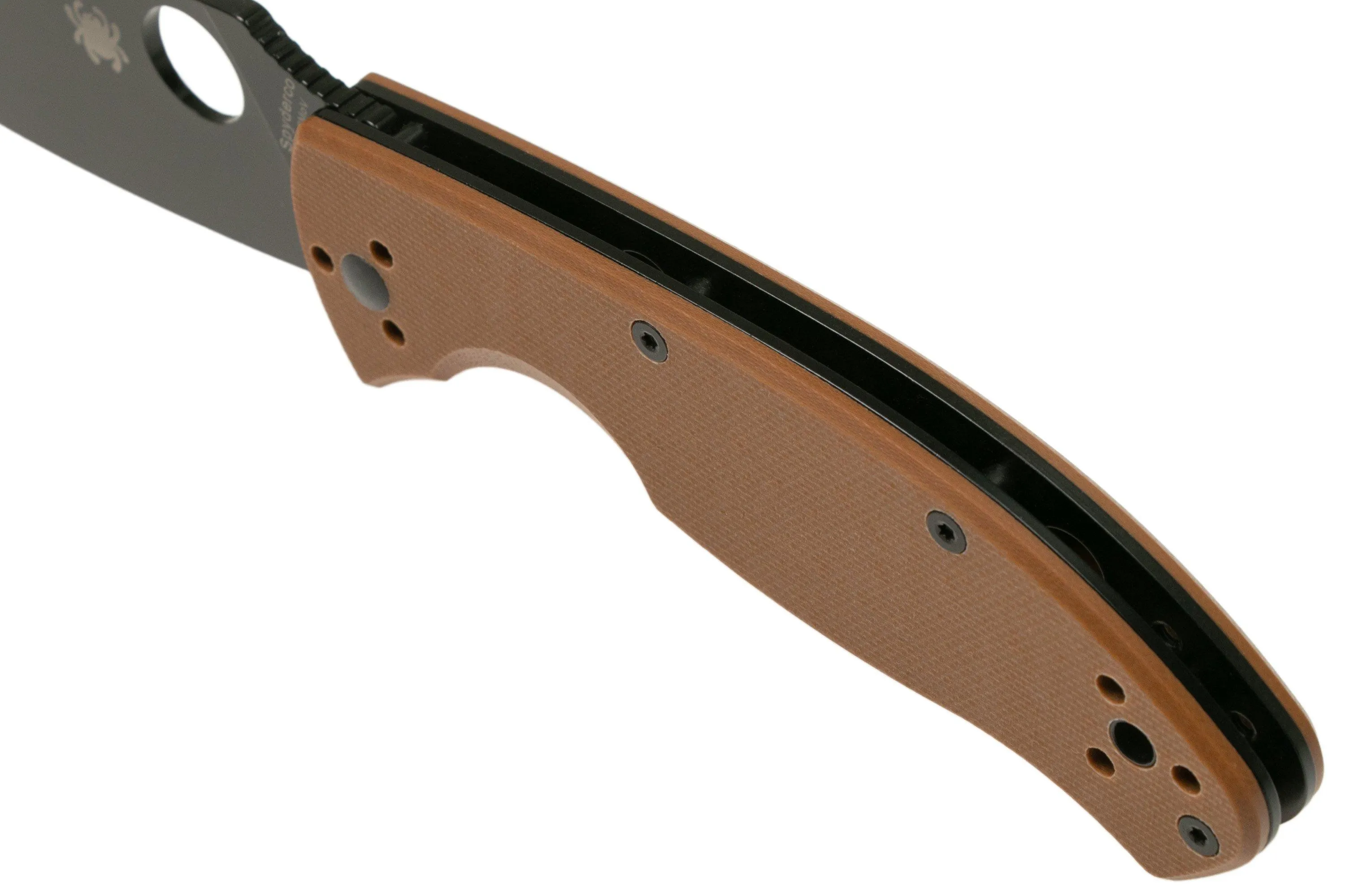 Spyderco Tenacious C122GPBBN Brown Black navaja, plain Edge