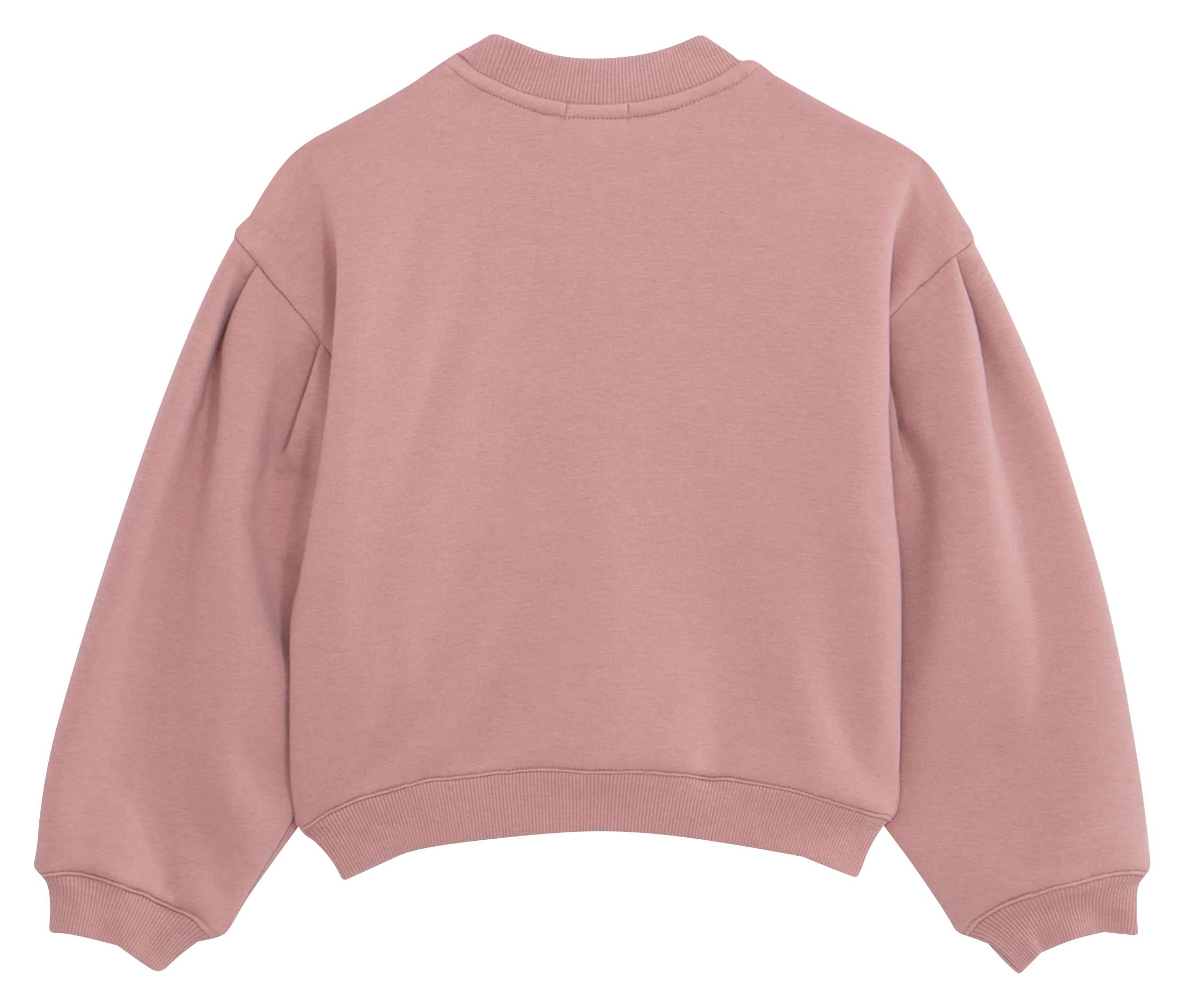 Sudadera amplia con cuello redondo bordado en rosa