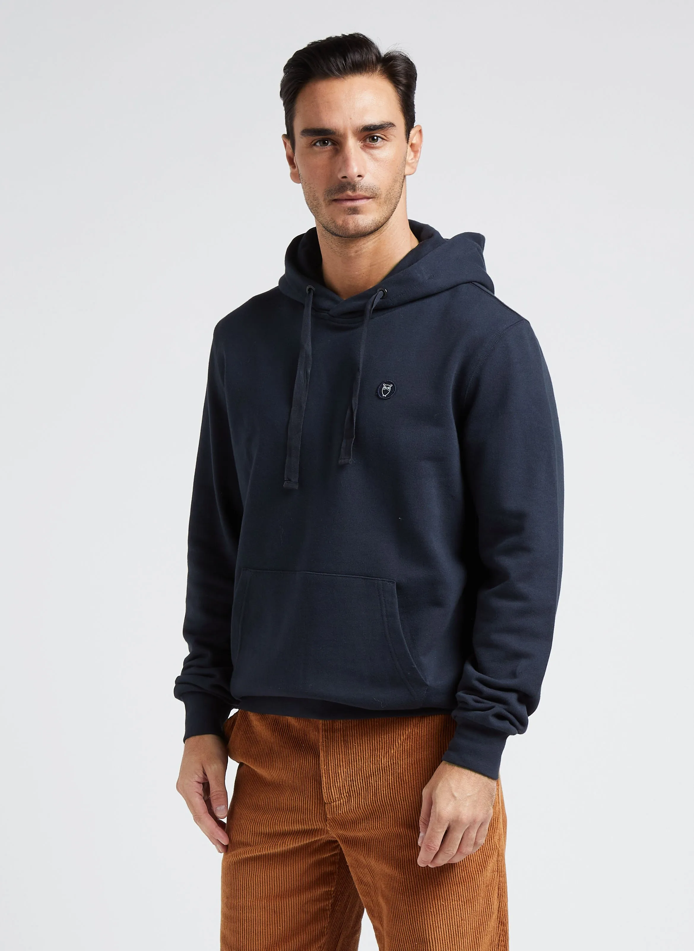 Sudadera de algodón orgánico con capucha en azul
