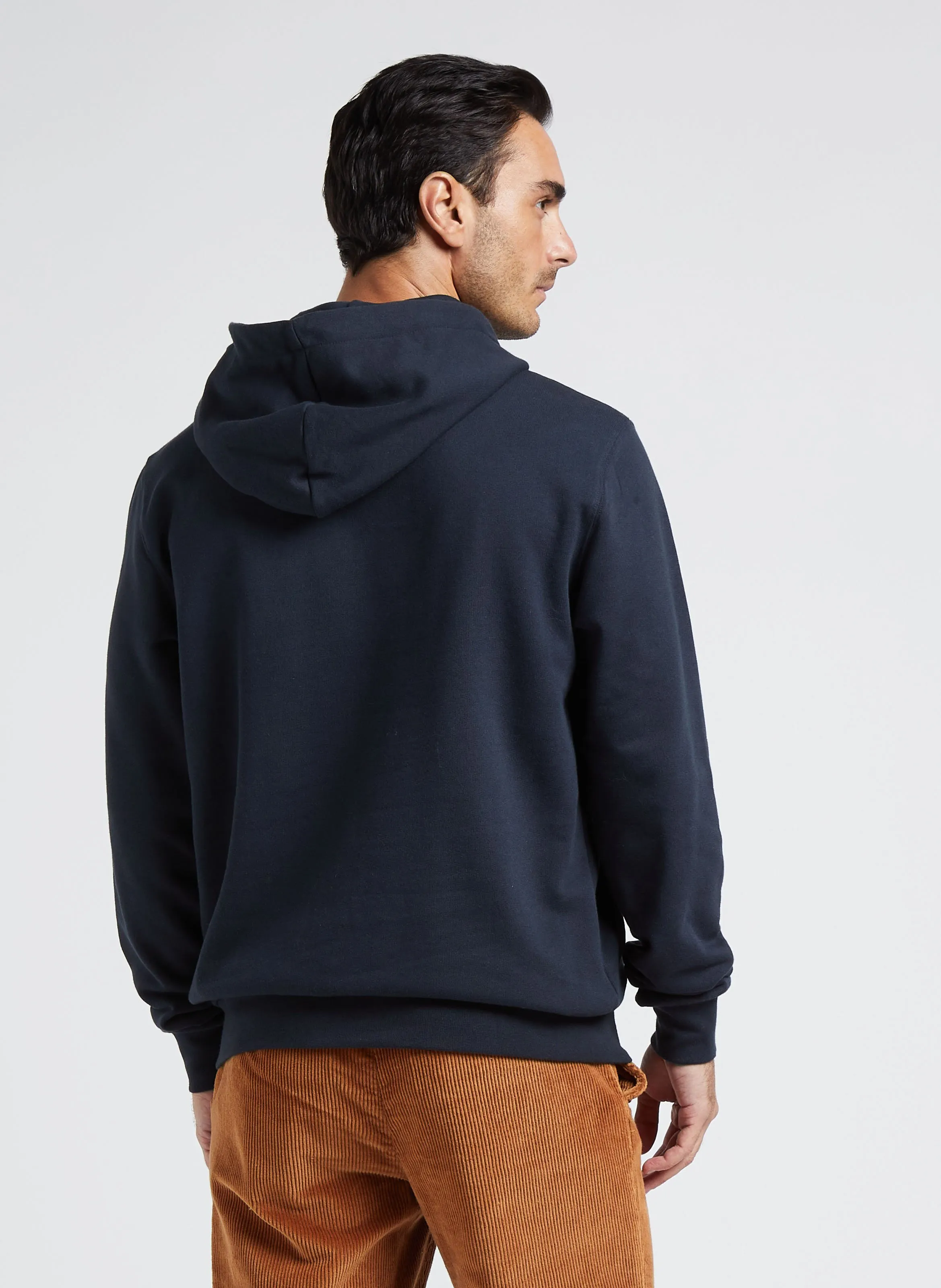 Sudadera de algodón orgánico con capucha en azul
