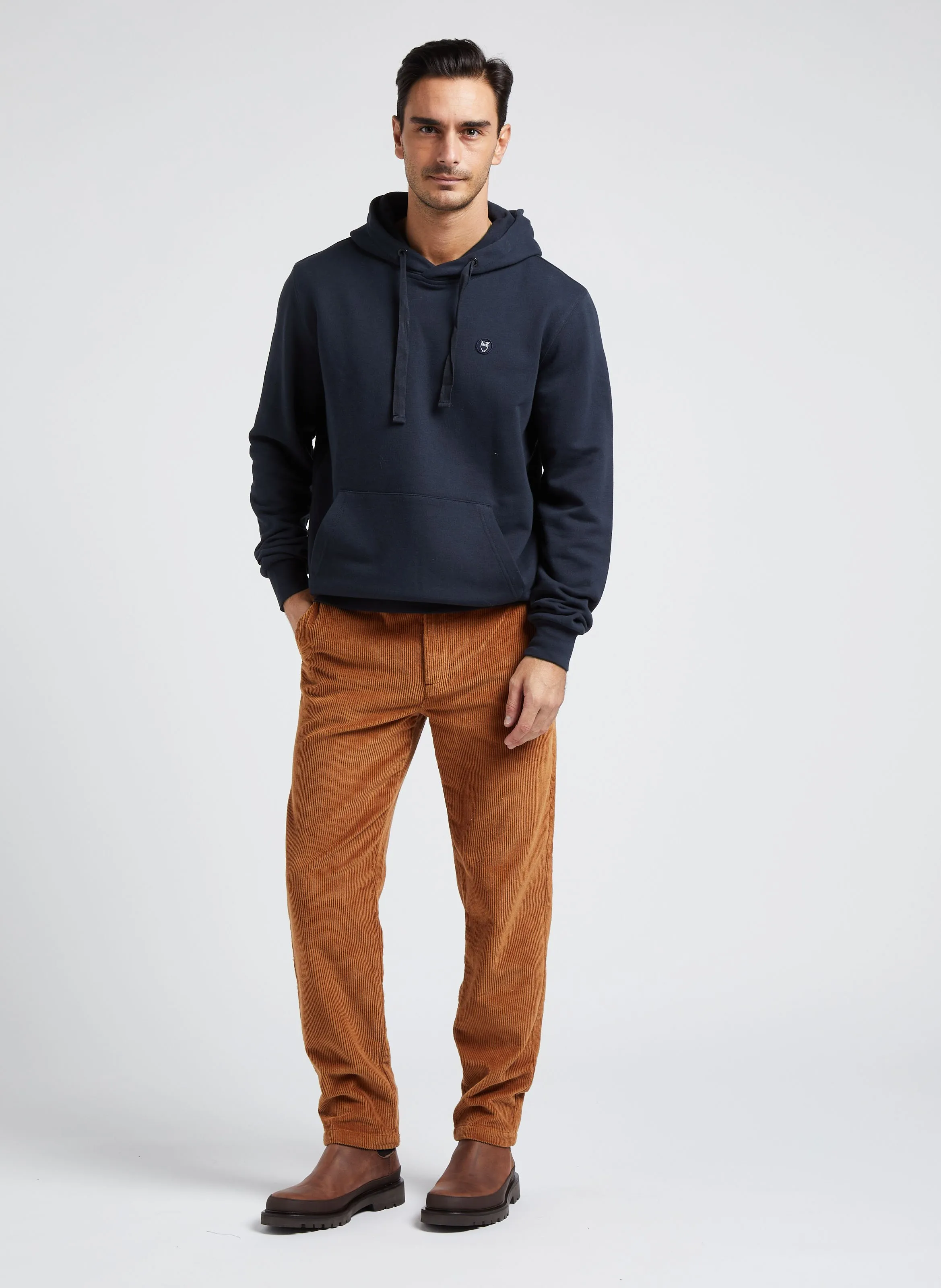 Sudadera de algodón orgánico con capucha en azul