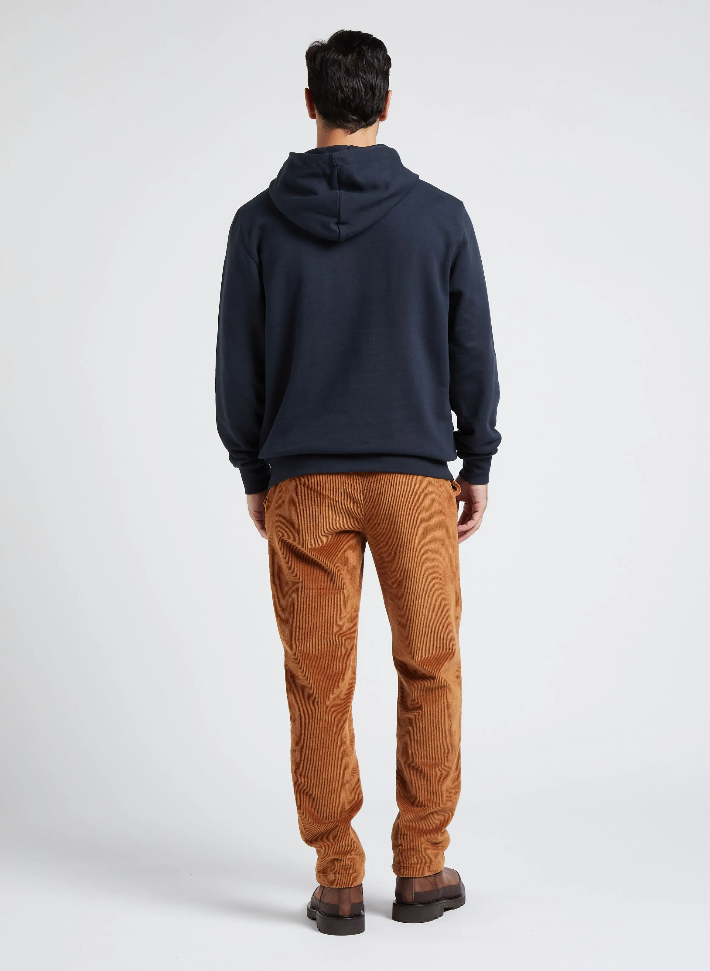Sudadera de algodón orgánico con capucha en azul
