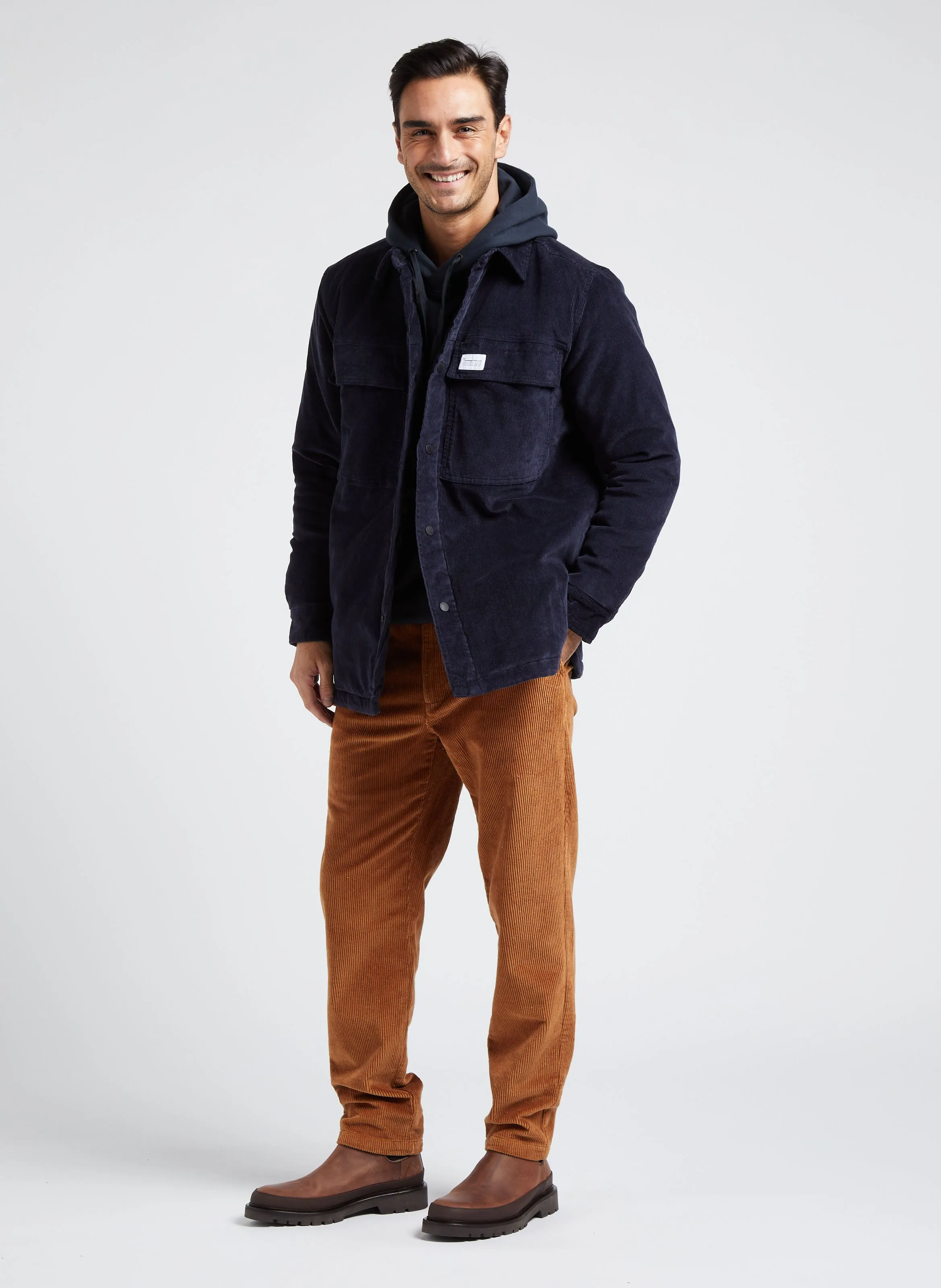 Sudadera de algodón orgánico con capucha en azul