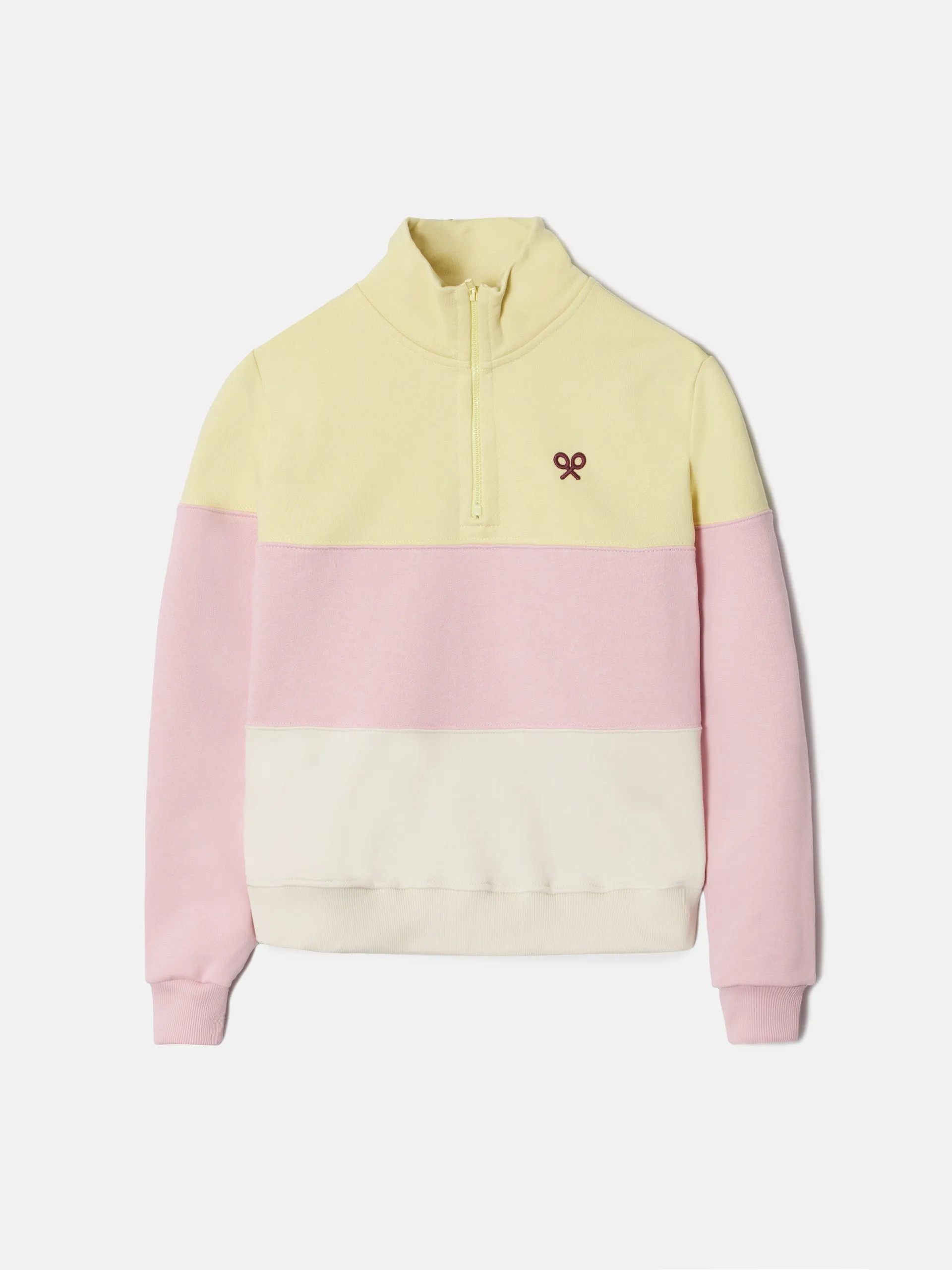 Sudadera woman tricolor amarillo y rosa