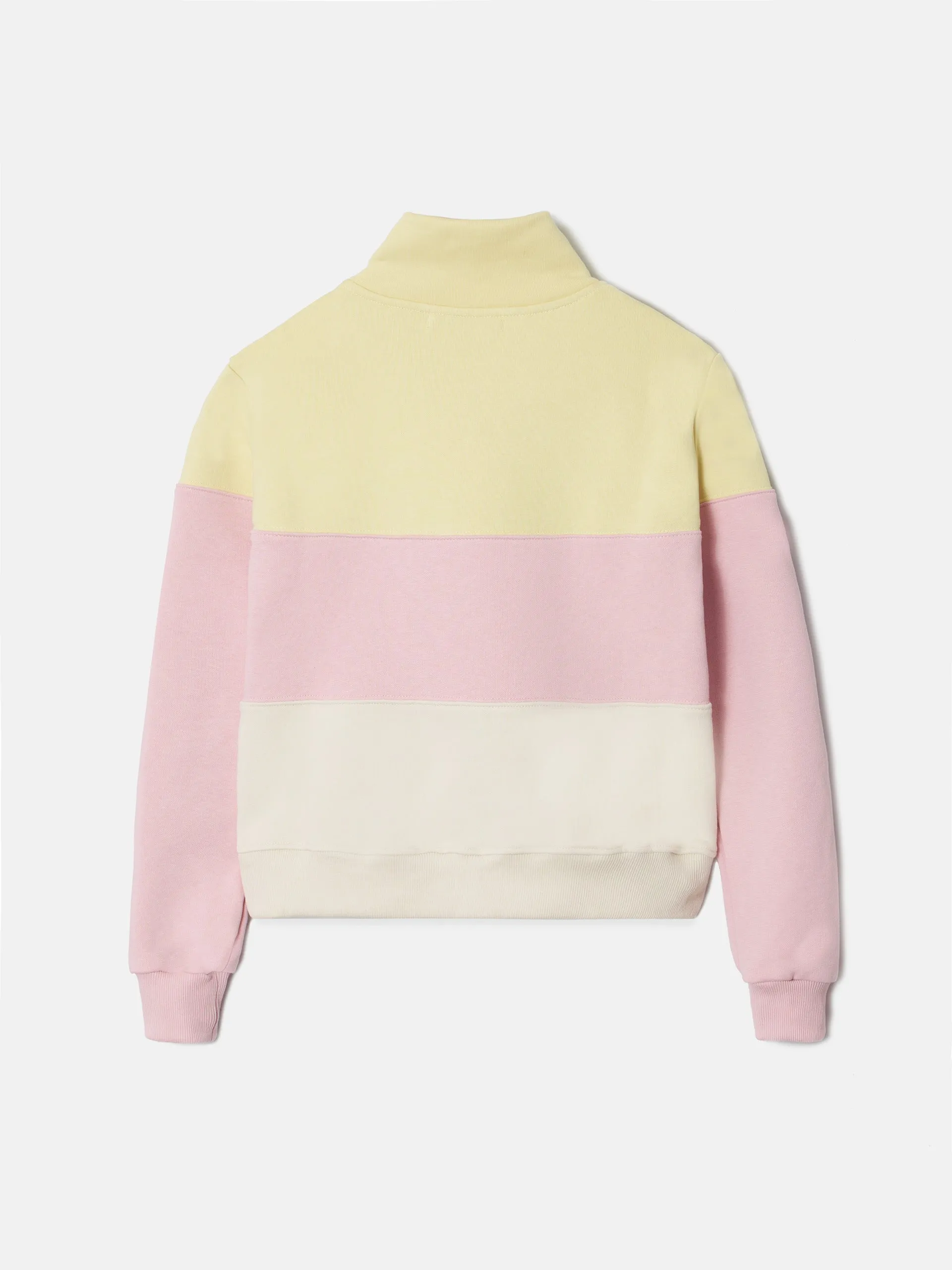 Sudadera woman tricolor amarillo y rosa