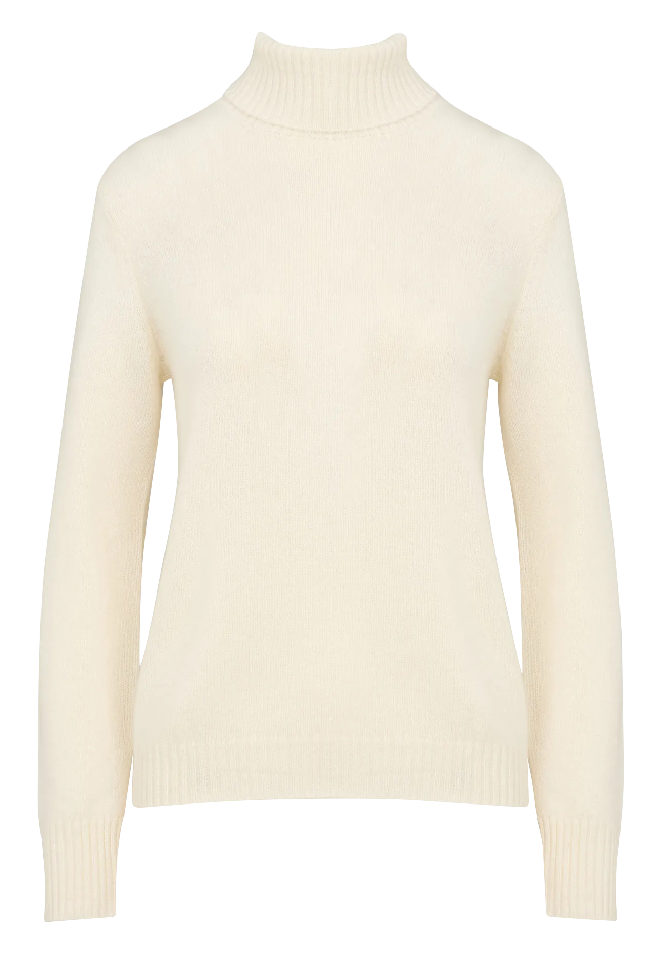 SWAN  JERSEY RECTO DE CACHEMIR CON CUELLO VUELTO EN BEIGE