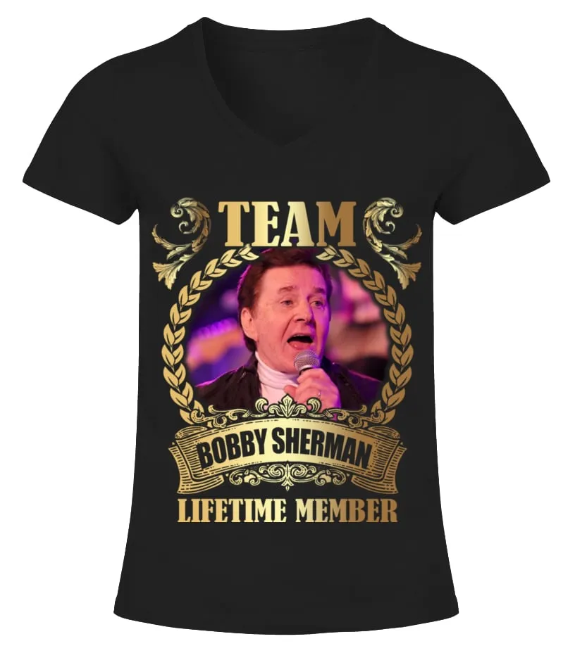 TEAM BOBBY SHERMAN  LIFETIME MEMBER CAMISETA CUELLO PICO MUJER