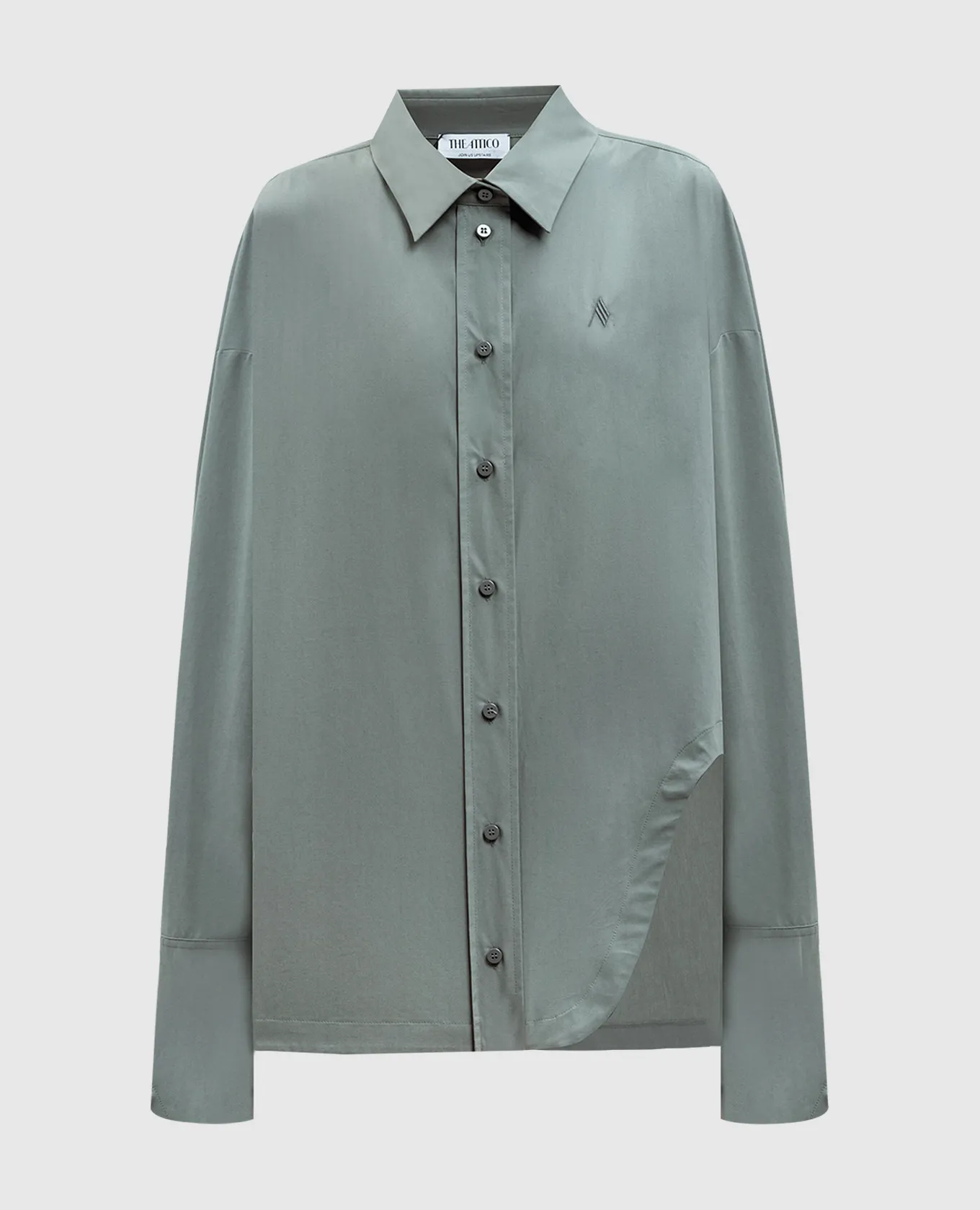 The Attico Gray Diana shirt with a figured neckline