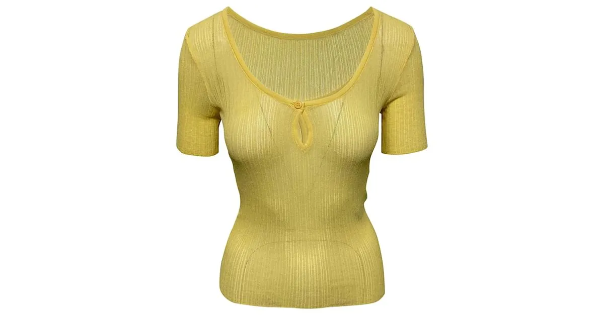 TOP DE MALLA JACQUEMUS LOIZA EN VISCOSA AMARILLA Amarillo 