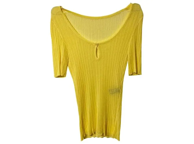 TOP DE MALLA JACQUEMUS LOIZA EN VISCOSA AMARILLA Amarillo 
