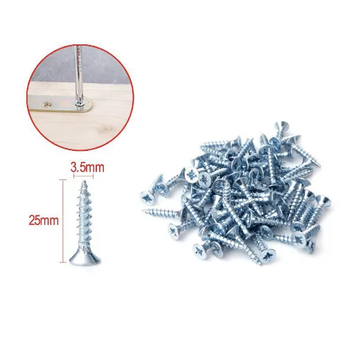Tornillo Madera Aglomerado Cabeza Fresada Acero (30 Uds) 3.5x25 Mm Gris