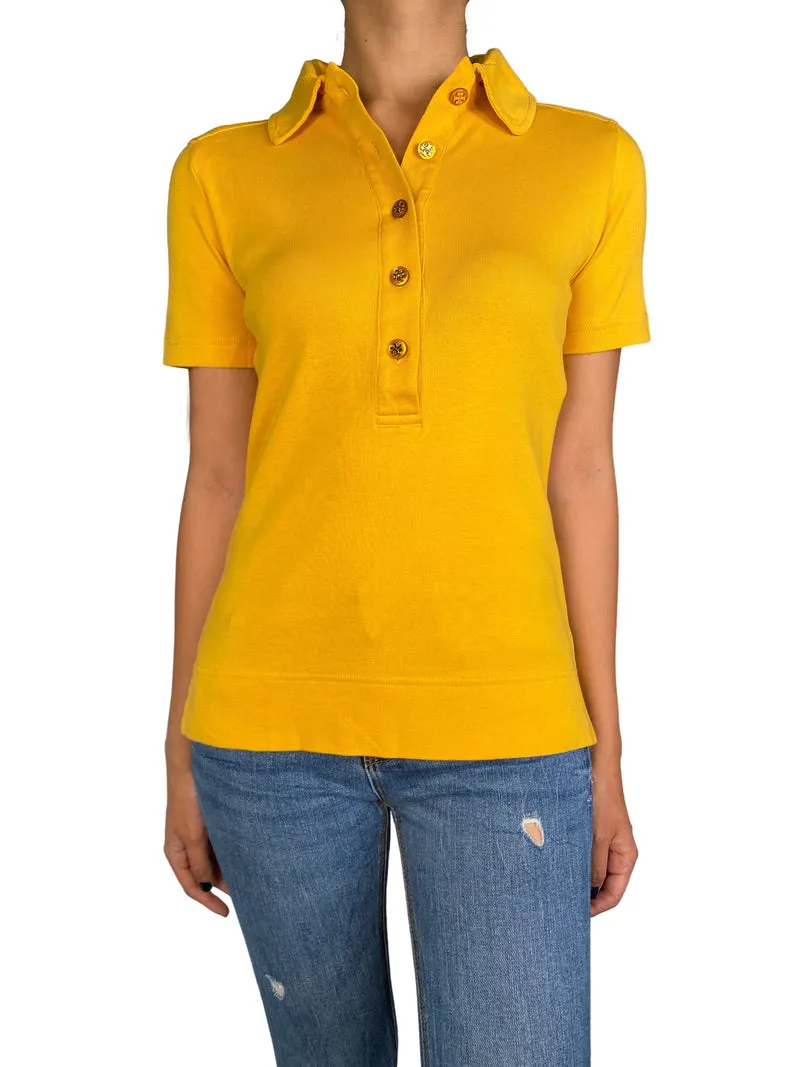 TORY BURCH Polera Abotonada Amarilla