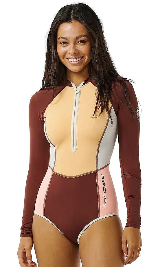 TRAJE DE BAñO RIP CURL BLOCK PARTY UPF 50+ SURFSUIT LS  PLUM  WOMEN´S