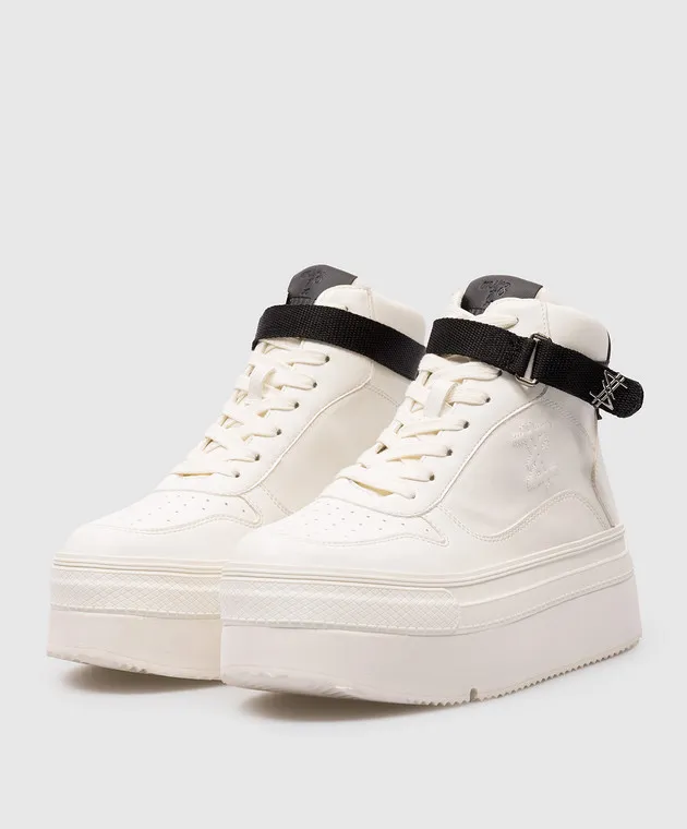 TWINSET ACTITUDE WHITE HIGHTOPS WITH LOGO