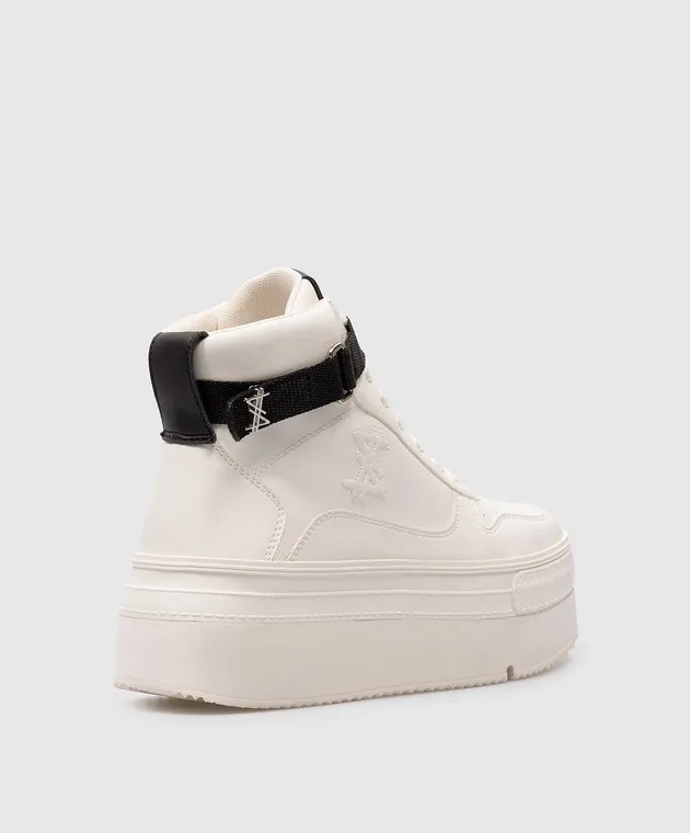 TWINSET ACTITUDE WHITE HIGHTOPS WITH LOGO