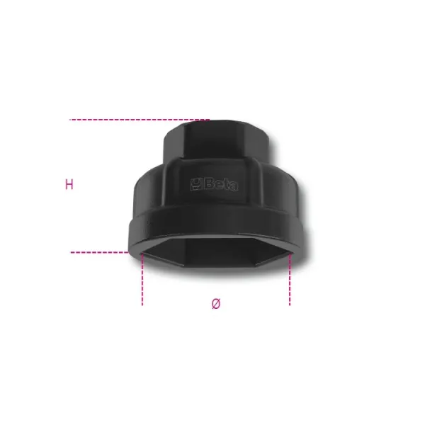 Vaso hexagonal para cartuchos de filtros de aceite