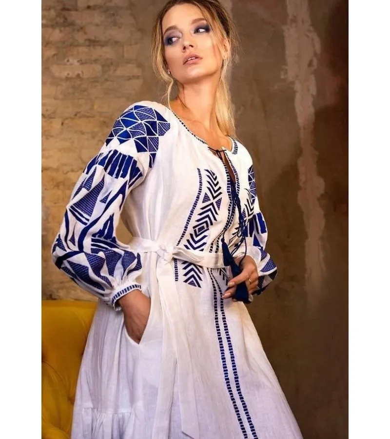 VESTIDO LARGO DE LUJO PARA DAMA  22160  AZUL