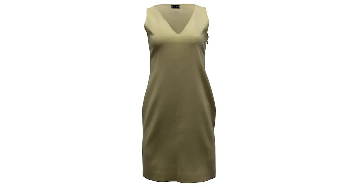 Vestido recto sin mangas de lana amarilla de Michael Kors Amarillo 