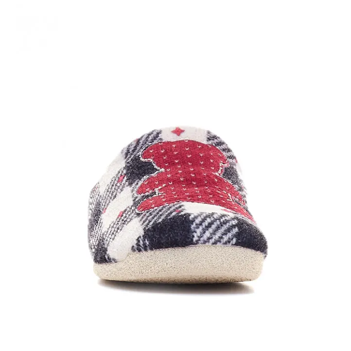Zapatillas casa Redlove con cuadros y oso
