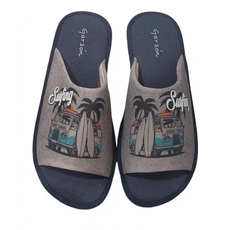 ZAPATILLAS ESTAR POR CASA DE HOMBRE VERANO SURFING GRISJEANS. GARZóN
