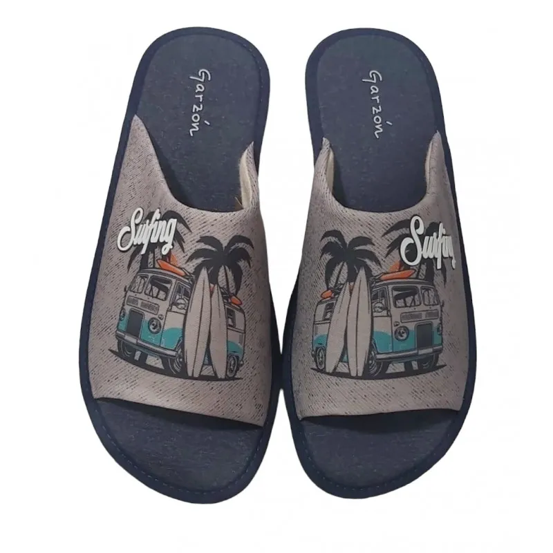 ZAPATILLAS ESTAR POR CASA DE HOMBRE VERANO SURFING GRISJEANS. GARZóN