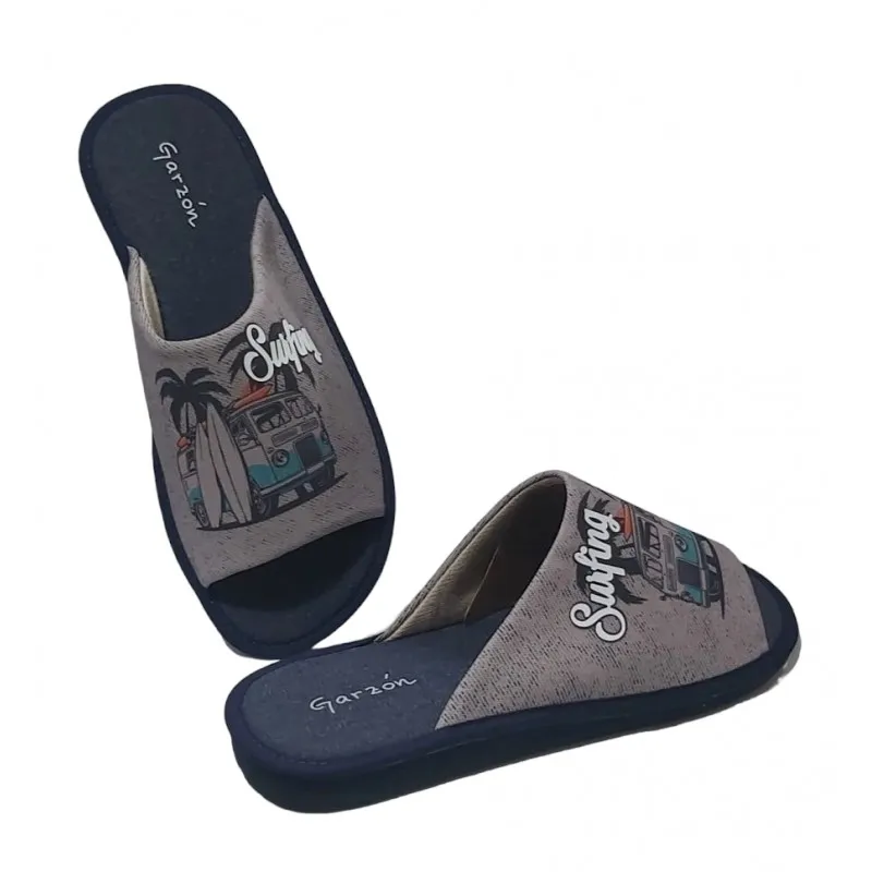 ZAPATILLAS ESTAR POR CASA DE HOMBRE VERANO SURFING GRISJEANS. GARZóN