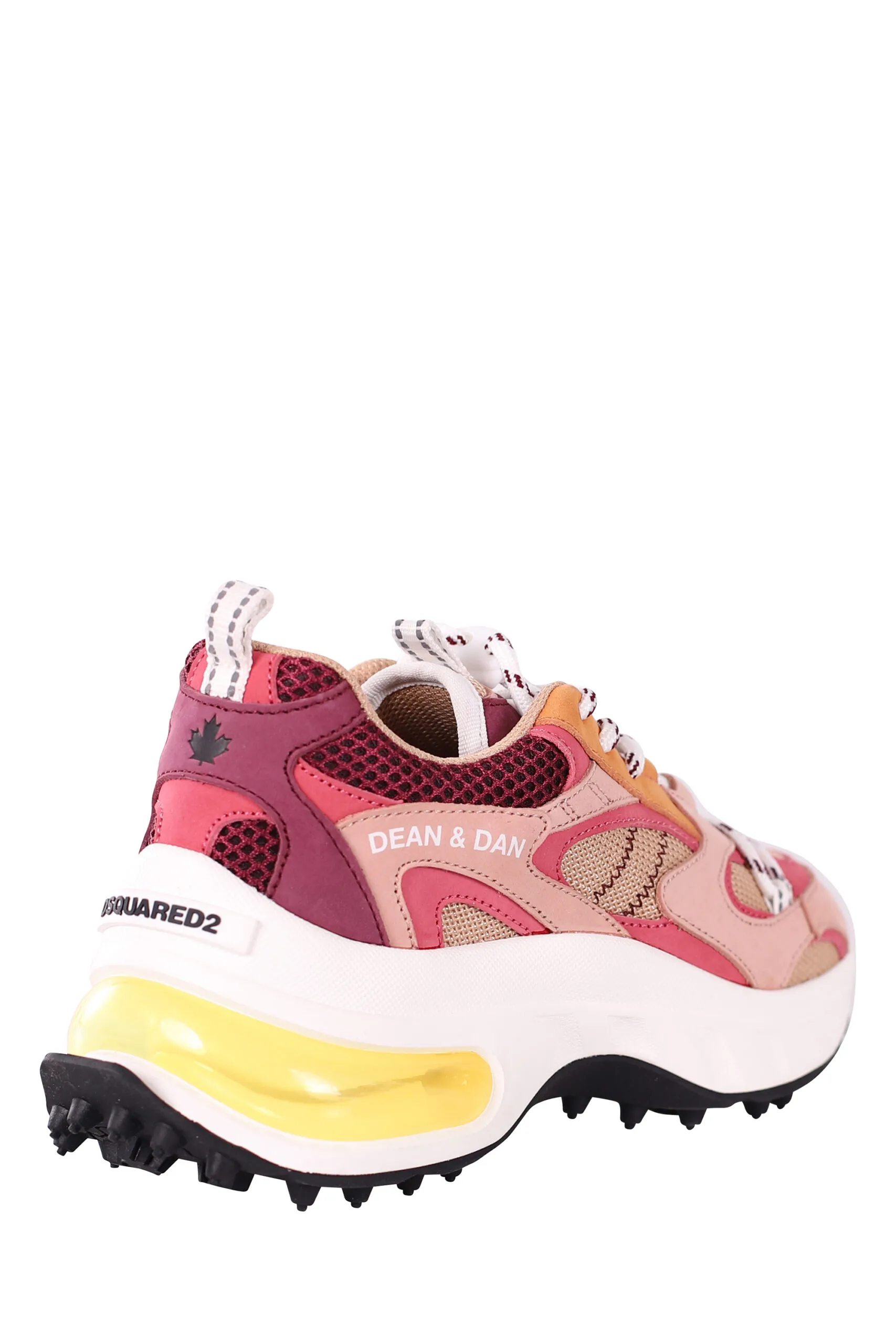 Zapatillas multicolor rosa con camara de aire amarilla