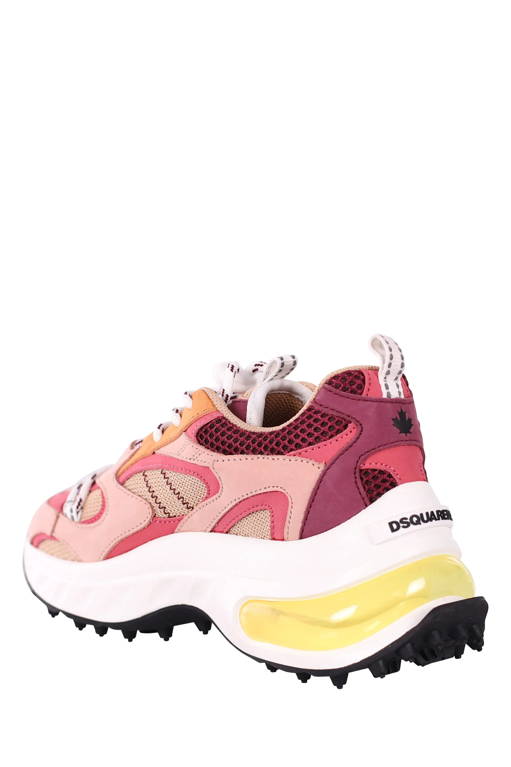 Zapatillas multicolor rosa con camara de aire amarilla