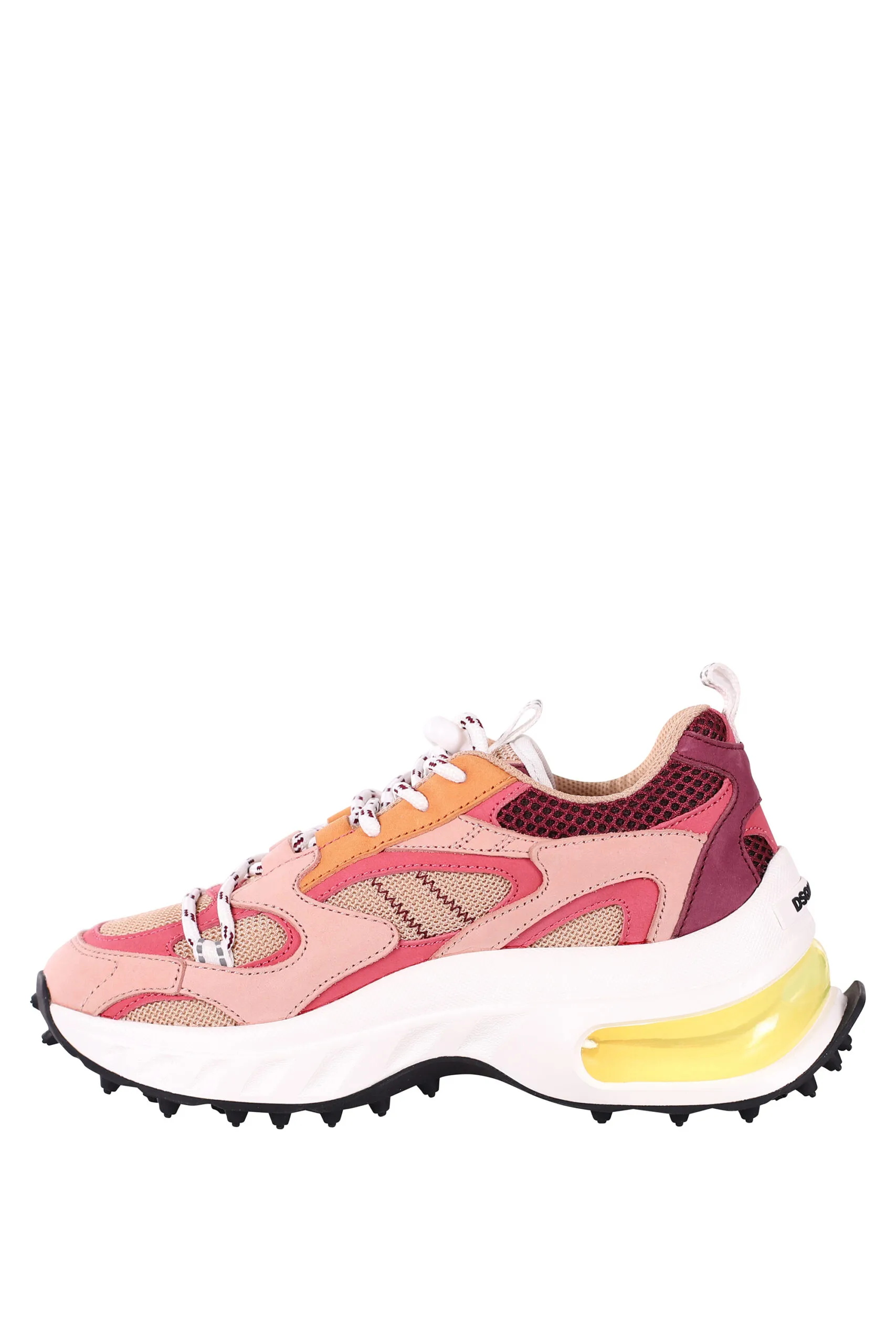 Zapatillas multicolor rosa con camara de aire amarilla