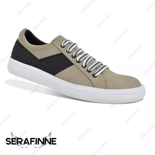 Zapatillas Urbana Cuero Simil Liviana Hombre Wolf 419